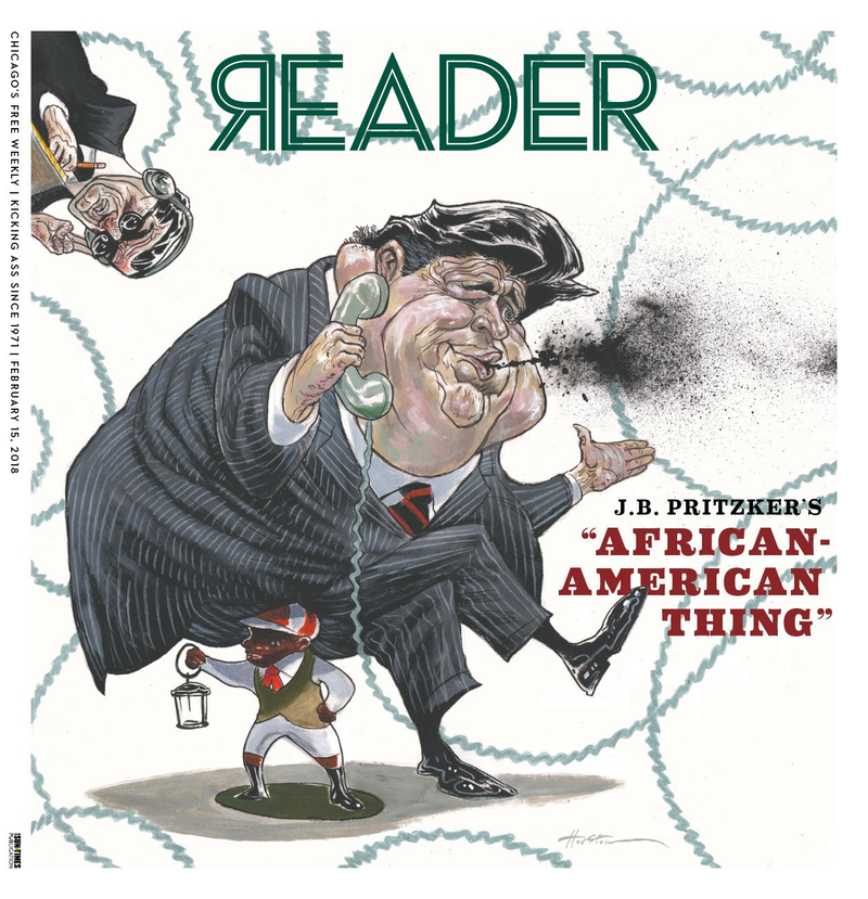 “When I look at that cover it feels like I’m that red-lipped lawn jockey and Konkol is the powerful white man on my back,” Adeshina Emmanuel wrote for Columbia Journalism Review, referring to fired Chicago Reader Executive Editor Mark Konkol.